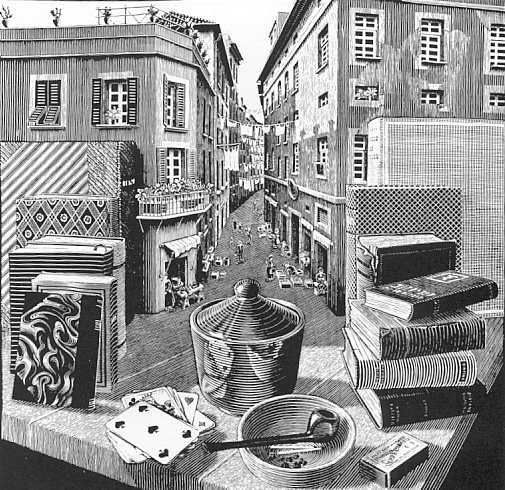 Escher : rue sur table